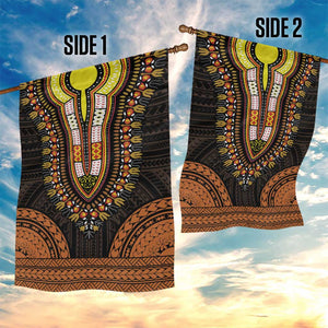 African Dashiki and Polynesian Pattern Garden Flag Gold