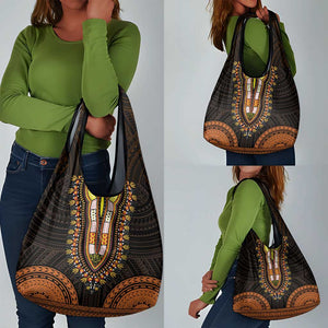 African Dashiki and Polynesian Pattern Grocery Bag Gold