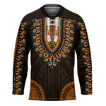African Dashiki and Polynesian Pattern Hockey Jersey Gold