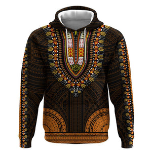 African Dashiki and Polynesian Pattern Hoodie Gold