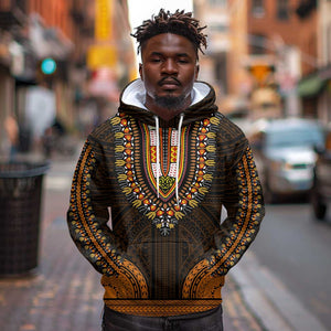 African Dashiki and Polynesian Pattern Hoodie Gold