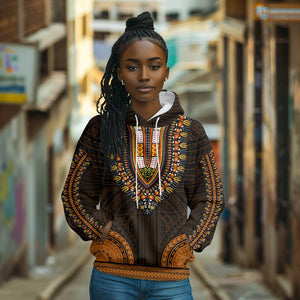 African Dashiki and Polynesian Pattern Hoodie Gold