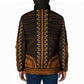 African Dashiki and Polynesian Pattern Padded Jacket Gold