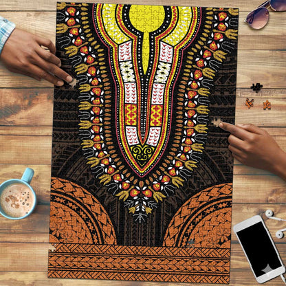 African Dashiki and Polynesian Pattern Puzzle Gold