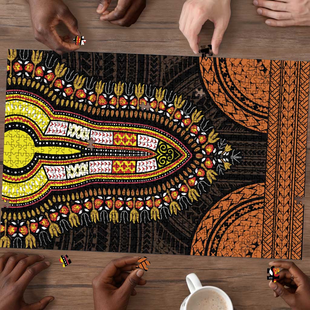 African Dashiki and Polynesian Pattern Puzzle Gold