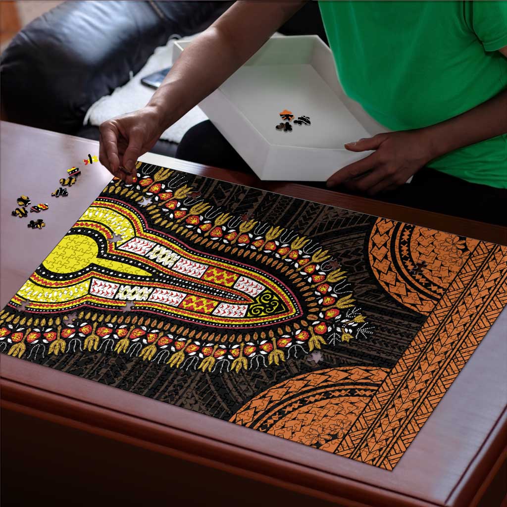 African Dashiki and Polynesian Pattern Puzzle Gold