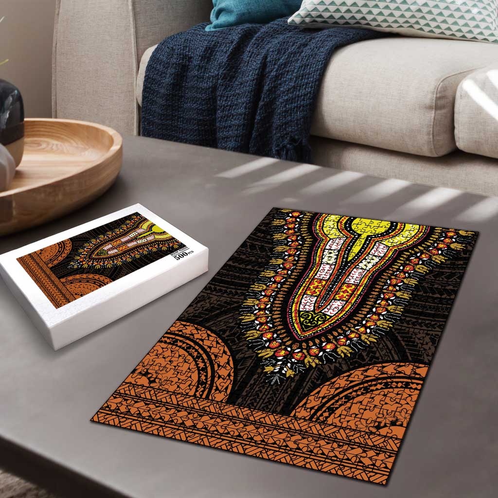 African Dashiki and Polynesian Pattern Puzzle Gold
