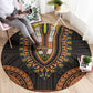 African Dashiki and Polynesian Pattern Round Carpet Gold