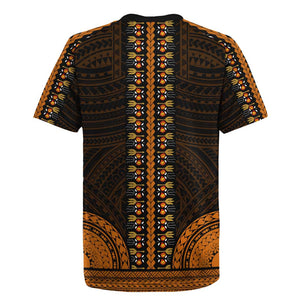 African Dashiki and Polynesian Pattern Rugby Jersey Gold