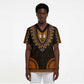 African Dashiki and Polynesian Pattern Scrub Top Gold