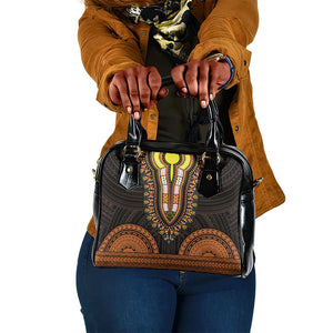 African Dashiki and Polynesian Pattern Shoulder Handbag Gold