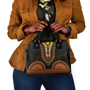 African Dashiki and Polynesian Pattern Shoulder Handbag Gold