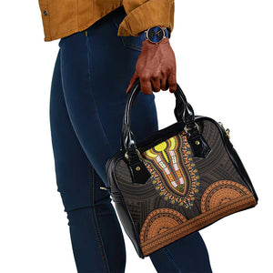 African Dashiki and Polynesian Pattern Shoulder Handbag Gold