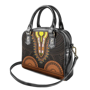 African Dashiki and Polynesian Pattern Shoulder Handbag Gold