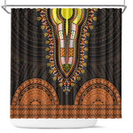 African Dashiki and Polynesian Pattern Shower Curtain Gold