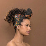African Dashiki and Polynesian Pattern Simple Headwrap Gold