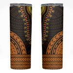 African Dashiki and Polynesian Pattern Skinny Tumbler Gold