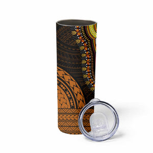 African Dashiki and Polynesian Pattern Skinny Tumbler Gold