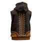 African Dashiki and Polynesian Pattern Sleeveless Zip Hoodie Gold - African Pride