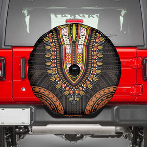 African Dashiki and Polynesian Pattern Spare Tire Cover Gold