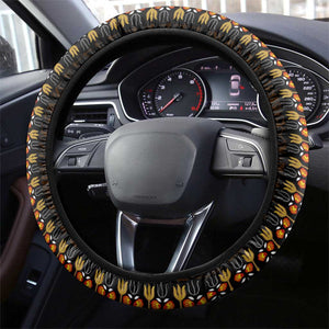 African Dashiki and Polynesian Pattern Steering Wheel Cover Gold