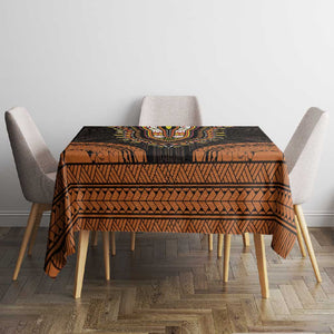 African Dashiki and Polynesian Pattern Tablecloth Gold