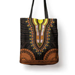 African Dashiki and Polynesian Pattern Tote Bag Gold