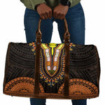 African Dashiki and Polynesian Pattern Travel Bag Gold