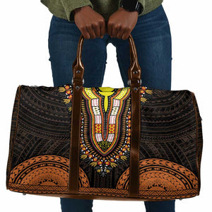 African Dashiki and Polynesian Pattern Travel Bag Gold