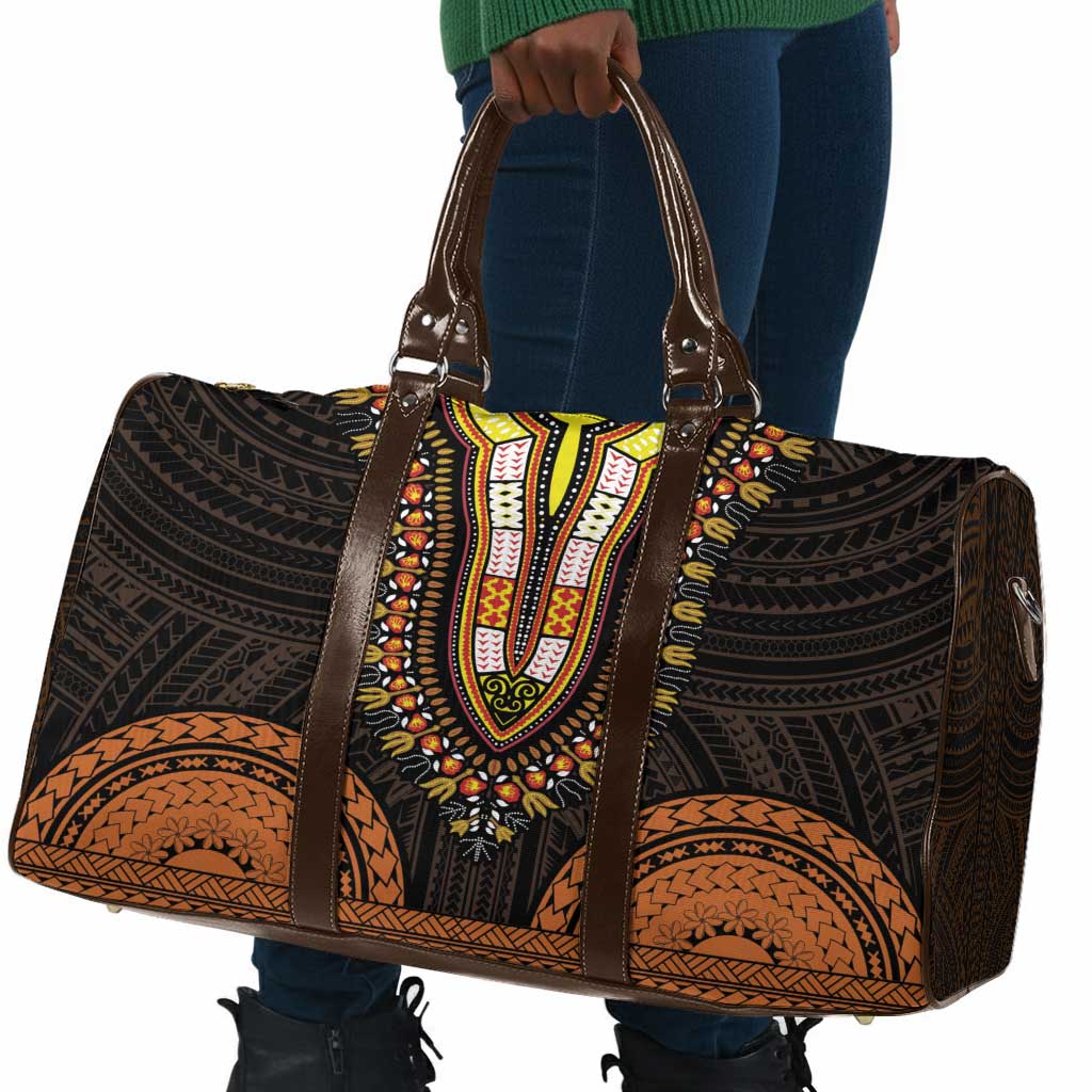 African Dashiki and Polynesian Pattern Travel Bag Gold