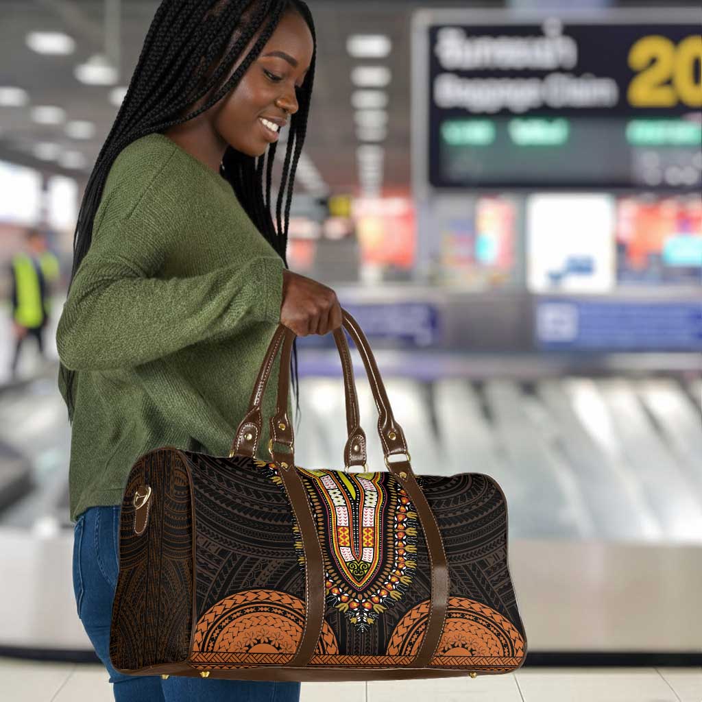 African Dashiki and Polynesian Pattern Travel Bag Gold