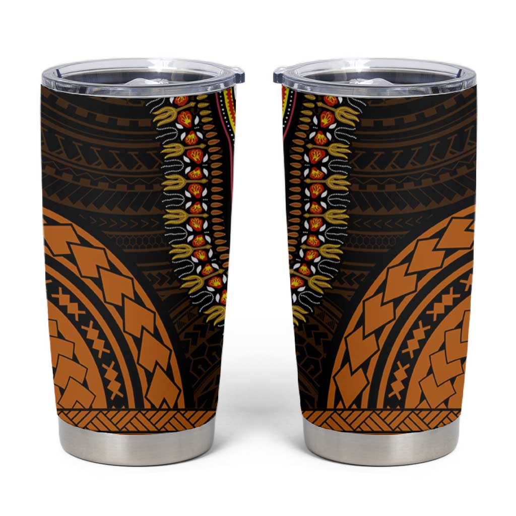 African Dashiki and Polynesian Pattern Tumbler Cup Gold