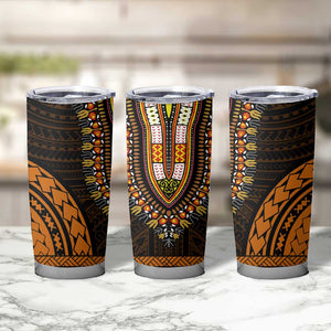 African Dashiki and Polynesian Pattern Tumbler Cup Gold