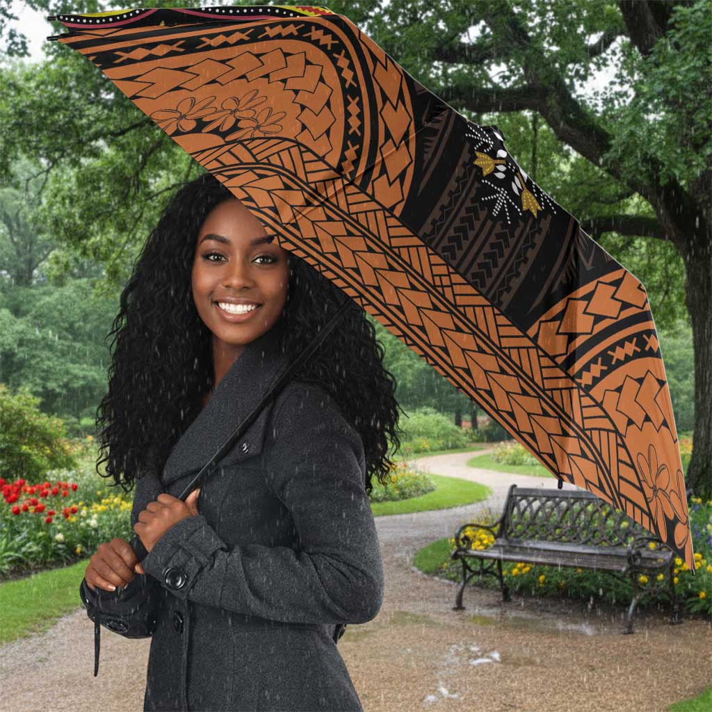 African Dashiki and Polynesian Pattern Umbrella Gold