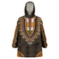 African Dashiki and Polynesian Pattern Wearable Blanket Hoodie Gold