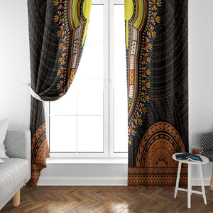 African Dashiki and Polynesian Pattern Window Curtain Gold