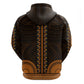 African Dashiki and Polynesian Pattern Zip Hoodie Gold
