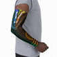 African Dashiki and Polynesian Pattern Arm Sleeves Half Green-Gold