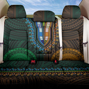 African Dashiki and Polynesian Pattern Back Car Seat Cover Half Green-Gold