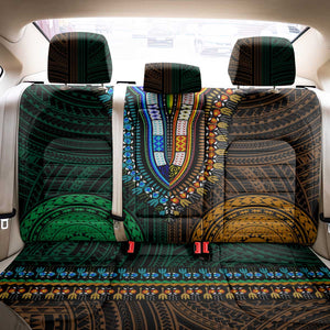 African Dashiki and Polynesian Pattern Back Car Seat Cover Half Green-Gold