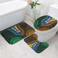 African Dashiki and Polynesian Pattern Bathroom Set Half Green-Gold