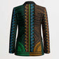 African Dashiki and Polynesian Pattern Blazer Half Green-Gold