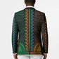 African Dashiki and Polynesian Pattern Blazer Half Green-Gold
