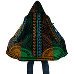 African Dashiki and Polynesian Pattern Cloak Half Green-Gold
