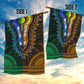 African Dashiki and Polynesian Pattern Garden Flag Half Green-Gold