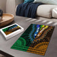 African Dashiki and Polynesian Pattern Puzzle Half Green-Gold