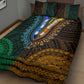 African Dashiki and Polynesian Pattern Quilt Bed Set Half Green-Gold
