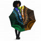 African Dashiki and Polynesian Pattern Umbrella Half Green-Gold
