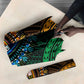 African Dashiki and Polynesian Pattern Umbrella Half Green-Gold