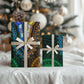 African Dashiki and Polynesian Pattern Wrapping Paper Half Green-Gold - African Pride